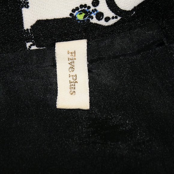 FIVE PLUS Skirt Skater Cat Print Mini Black with White Embellished X-Small - Picture 5 of 13